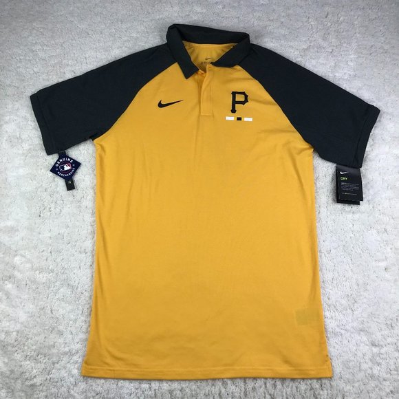 Nike Men's Pittsburgh Pirates MLB Yellow Legacy Raglan Polo N911-031N size S - Picture 3 of 8